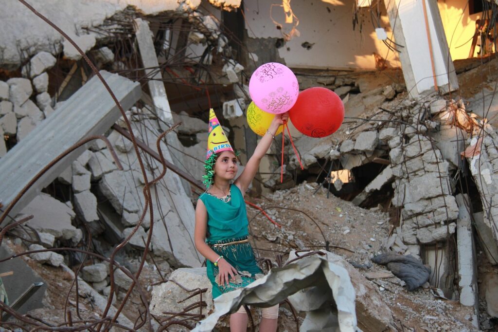 gaza, little girl, war, portrait, palestine, balloons, costume, gaza, palestine, palestine, palestine, palestine, palestine
